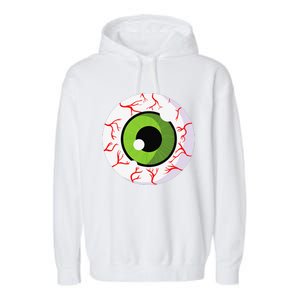 Spooky Scary Eyeball Funny Halloween Eyeball Garment-Dyed Fleece Hoodie