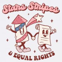 Stars Stripes & Equal Rights 4th Of July Retro Liberal Patriotic Americ Cooling Performance Crew T-Shirt