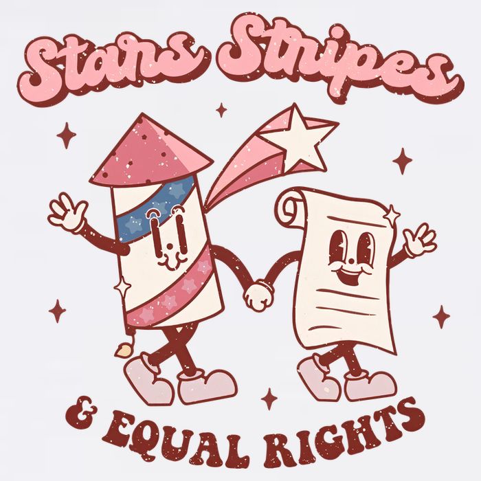 Stars Stripes & Equal Rights 4th Of July Retro Liberal Patriotic Americ Cooling Performance Crew T-Shirt