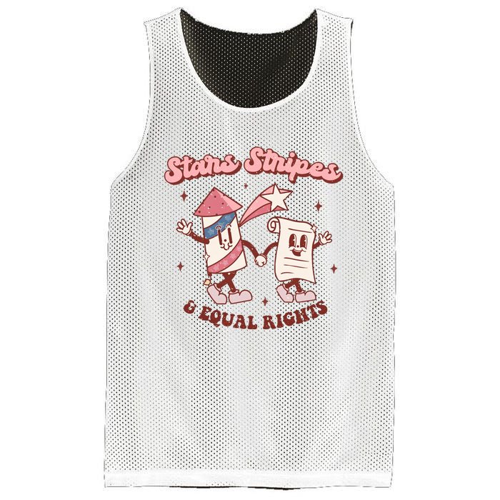 Stars Stripes & Equal Rights 4th Of July Retro Liberal Patriotic Americ Mesh Reversible Basketball Jersey Tank