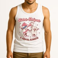 Stars Stripes & Equal Rights 4th Of July Retro Liberal Patriotic Americ Tank Top