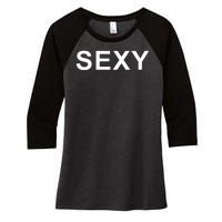 Sexy Women's Tri-Blend 3/4-Sleeve Raglan Shirt