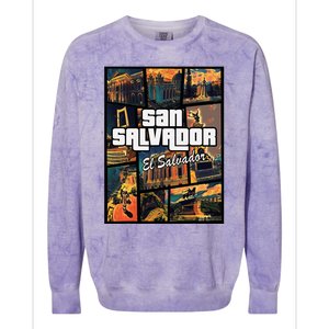 San Salvador El Salvador Capital Proud Colorblast Crewneck Sweatshirt