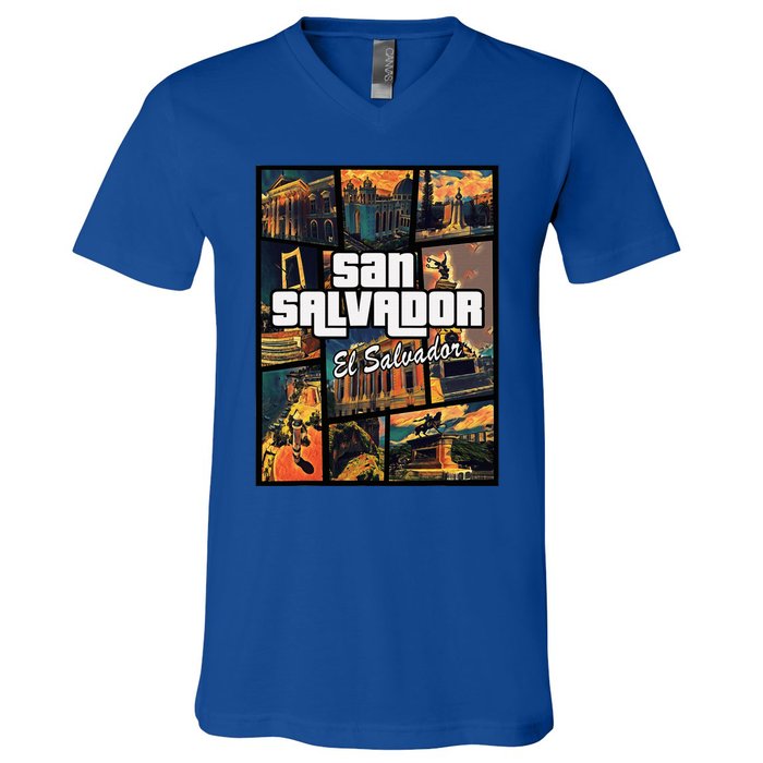 San Salvador El Salvador Capital Proud V-Neck T-Shirt