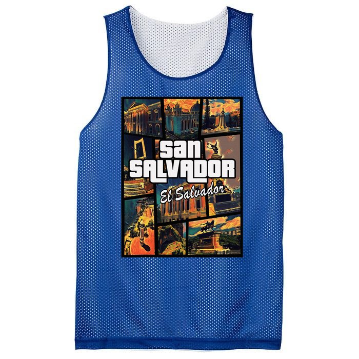 San Salvador El Salvador Capital Proud Mesh Reversible Basketball Jersey Tank