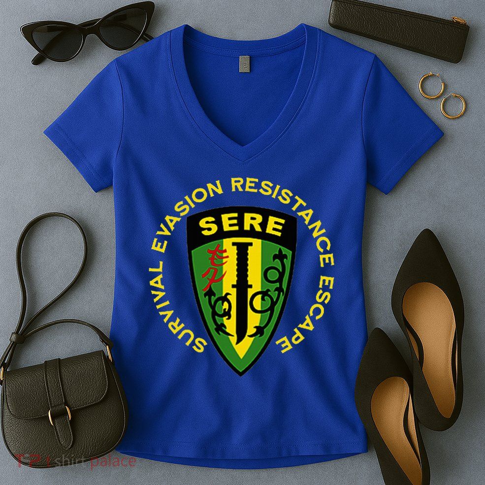 Sere Survival Evasion Resistance Escape School Women's V-Neck T-Shirt