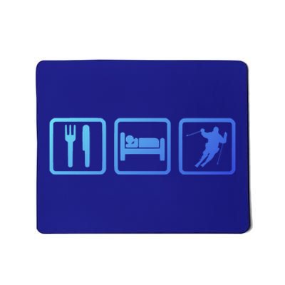 Ski Slopes Eat Sleep Skiing Downhill Ski Funny Gift Mousepad