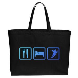 Ski Slopes Eat Sleep Skiing Downhill Ski Funny Gift Cotton Canvas Jumbo Tote