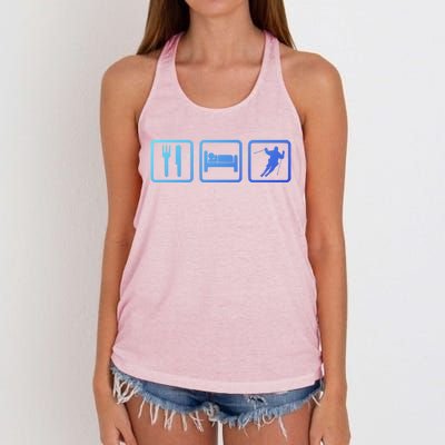 Ski Slopes Eat Sleep Skiing Downhill Ski Funny Gift Women's Knotted Racerback Tank