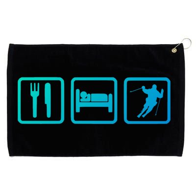 Ski Slopes Eat Sleep Skiing Downhill Ski Funny Gift Grommeted Golf Towel