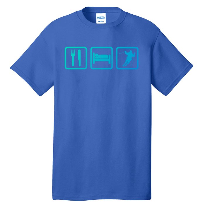 Ski Slopes Eat Sleep Skiing Downhill Ski Funny Gift Tall T-Shirt