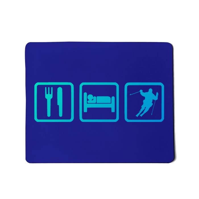 Ski Slopes Eat Sleep Skiing Downhill Ski Funny Gift Mousepad