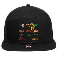 Snake Serpent Easily Distracted By Snakes 7 Panel Mesh Trucker Snapback Hat