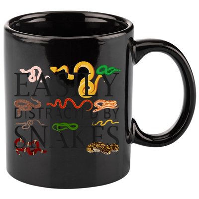 Snake Serpent Easily Distracted By Snakes 11oz C Handle Ceramic Mug