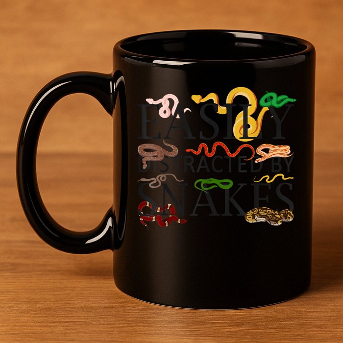 Snake Serpent Easily Distracted By Snakes 11oz C Handle Ceramic Mug