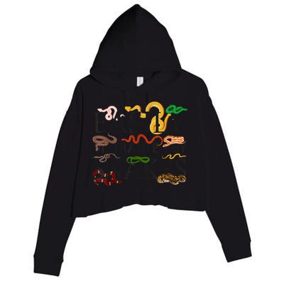 Snake Serpent Easily Distracted By Snakes Crop Fleece Hoodie