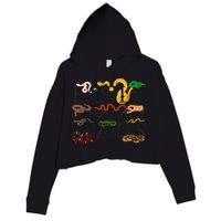 Snake Serpent Easily Distracted By Snakes Crop Fleece Hoodie