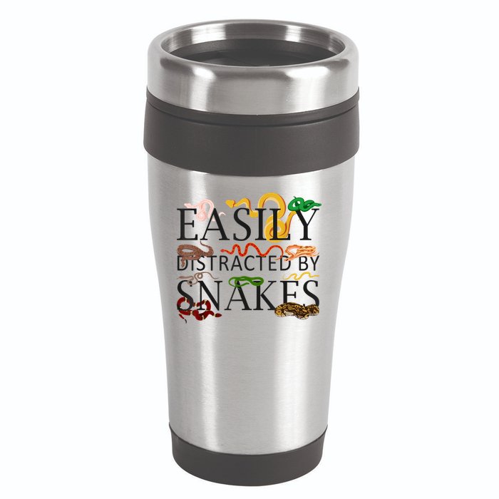 Snake Serpent Easily Distracted By Snakes 16oz Travel Tumbler