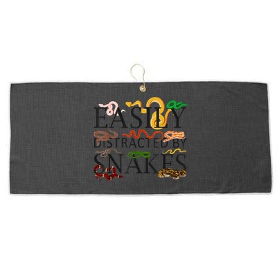 Snake Serpent Easily Distracted By Snakes Large Microfiber Waffle Golf Towel