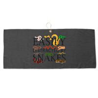 Snake Serpent Easily Distracted By Snakes Large Microfiber Waffle Golf Towel