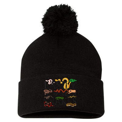 Snake Serpent Easily Distracted By Snakes Pom Pom 12in Knit Beanie