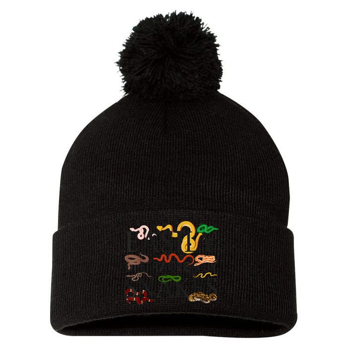 Snake Serpent Easily Distracted By Snakes Pom Pom 12in Knit Beanie