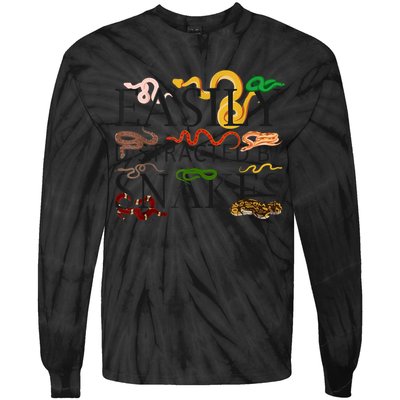 Snake Serpent Easily Distracted By Snakes Tie-Dye Long Sleeve Shirt