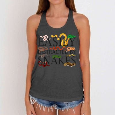 Snake Serpent Easily Distracted By Snakes Women's Knotted Racerback Tank
