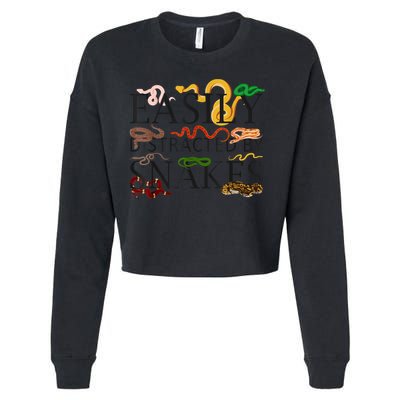 Snake Serpent Easily Distracted By Snakes Cropped Pullover Crew