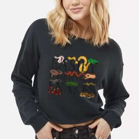 Snake Serpent Easily Distracted By Snakes Cropped Pullover Crew