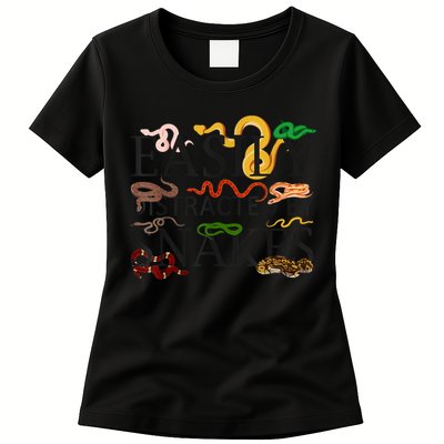 Snake Serpent Easily Distracted By Snakes Womens T-Shirt
