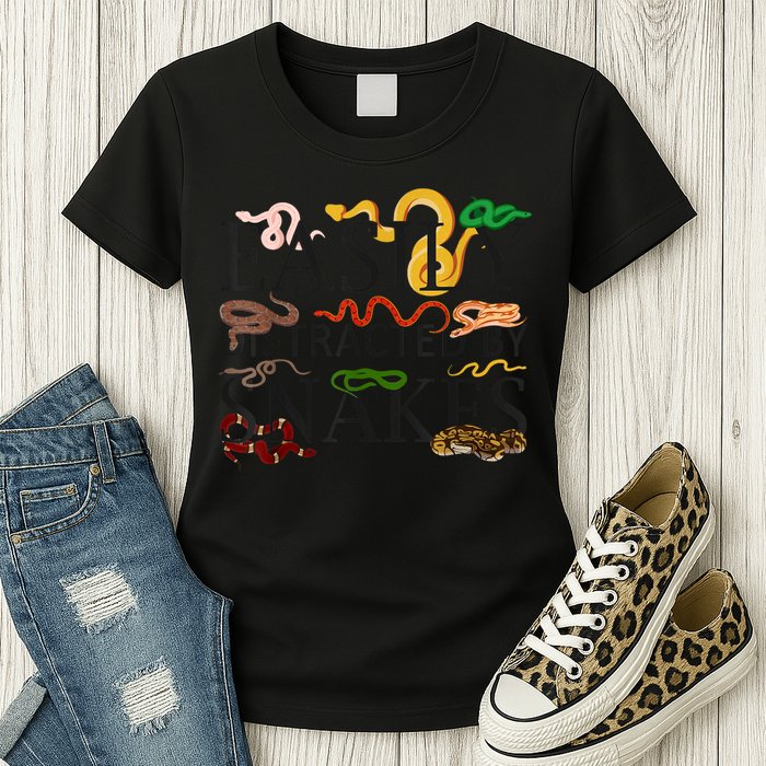 Snake Serpent Easily Distracted By Snakes Womens T-Shirt