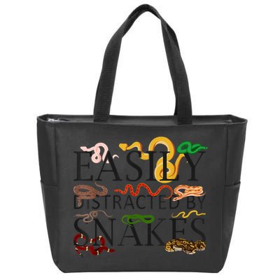 Snake Serpent Easily Distracted By Snakes Zip Tote Bag