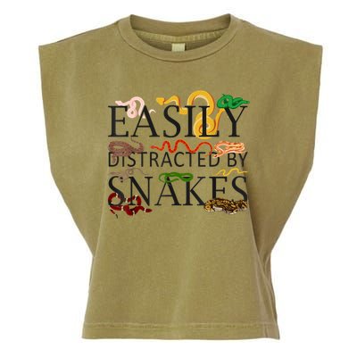 Snake Serpent Easily Distracted By Snakes Garment-Dyed Women's Muscle Tee