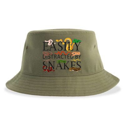 Snake Serpent Easily Distracted By Snakes Sustainable Bucket Hat