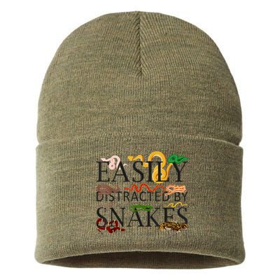 Snake Serpent Easily Distracted By Snakes Sustainable Knit Beanie