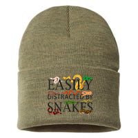 Snake Serpent Easily Distracted By Snakes Sustainable Knit Beanie