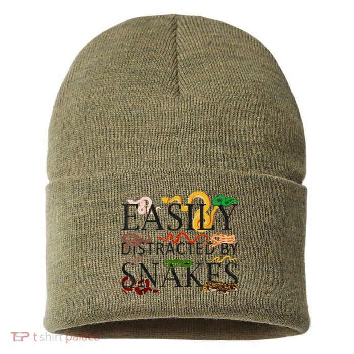 Snake Serpent Easily Distracted By Snakes Sustainable Knit Beanie