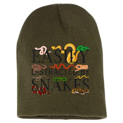 Snake Serpent Easily Distracted By Snakes Short Acrylic Beanie