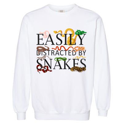 Snake Serpent Easily Distracted By Snakes Garment-Dyed Sweatshirt