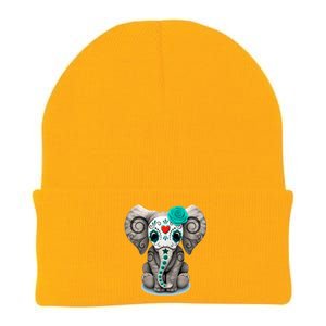 Sugar Skull Elephant Day Of The Dead Halloween Gift Knit Cap Winter Beanie