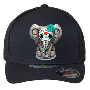 Sugar Skull Elephant Day Of The Dead Halloween Gift Flexfit Unipanel Trucker Cap