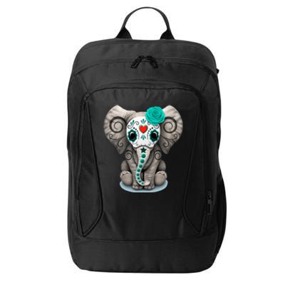 Sugar Skull Elephant Day Of The Dead Halloween Gift City Backpack