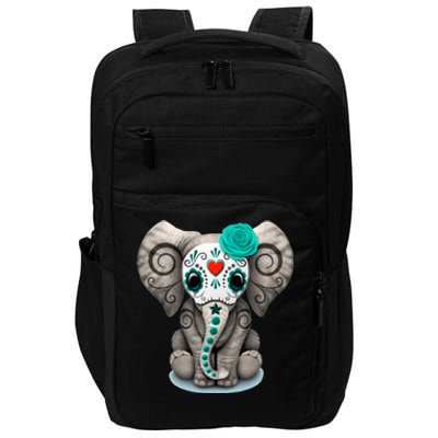 Sugar Skull Elephant Day Of The Dead Halloween Gift Impact Tech Backpack