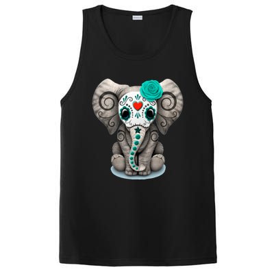 Sugar Skull Elephant Day Of The Dead Halloween Gift PosiCharge Competitor Tank