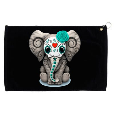 Sugar Skull Elephant Day Of The Dead Halloween Gift Grommeted Golf Towel