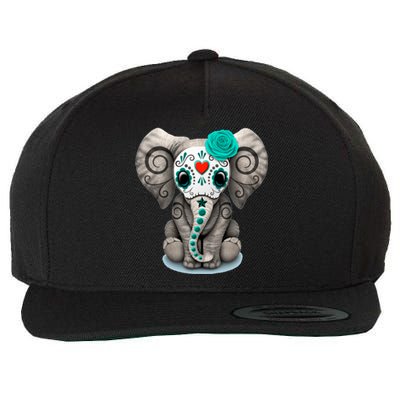 Sugar Skull Elephant Day Of The Dead Halloween Gift Wool Snapback Cap