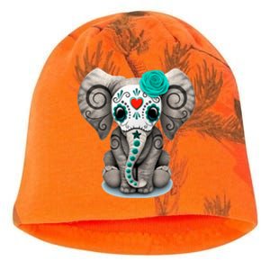 Sugar Skull Elephant Day Of The Dead Halloween Gift Kati - Camo Knit Beanie