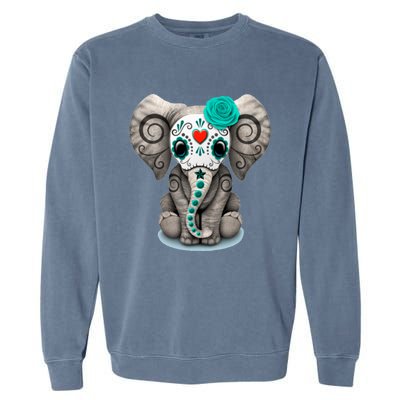 Sugar Skull Elephant Day Of The Dead Halloween Gift Garment-Dyed Sweatshirt