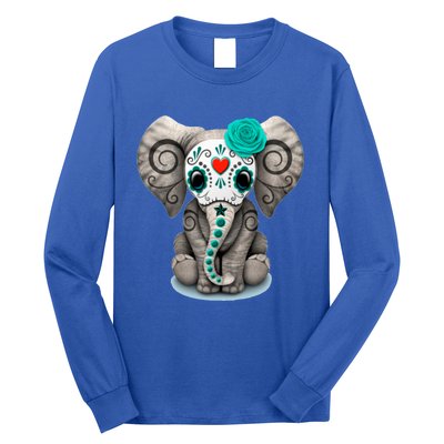 Sugar Skull Elephant Day Of The Dead Halloween Gift Long Sleeve Shirt